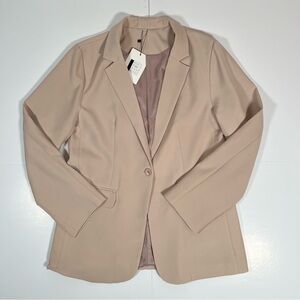 Women’s Beige Tailored Blazer Jacket Size M New‎ With Tags Stretch